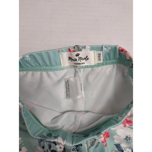 Kids Boutique Style Flared Leg Pants Blue Floral Bell Bottom Pants - Picture 7 of 11